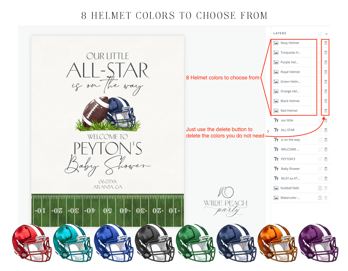 Football Birthday Invitation Printable Template