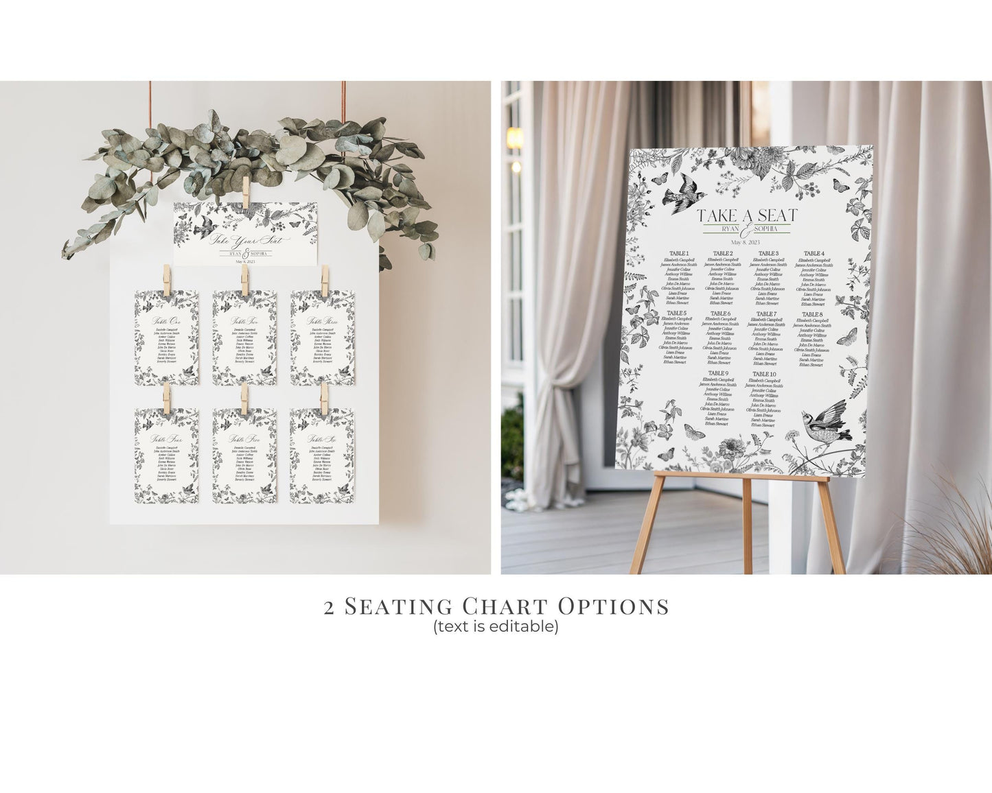 Black Toile De Jouy Baby Shower Printable Bundle, Baby in Bloom Wildflower Baby Brunch, Black Chinoiserie Nesting Party Decor WP1069