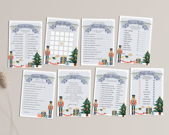 Blue Nutcracker Baby Shower Games Printable