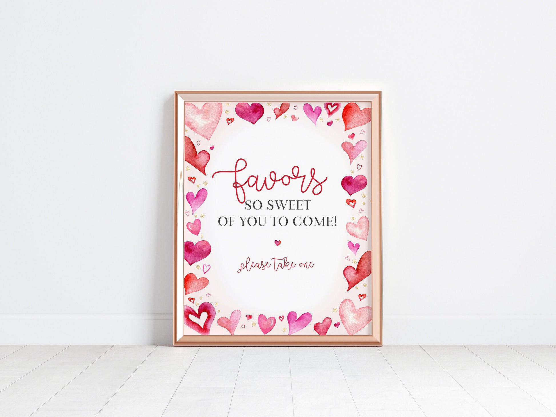 A Little Sweetheart Cards & Gifts Sign and Favors Sign Instant Download, February winter birthday or baby shower girl Valentine heart theme