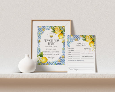 Amalfi Coast Advice for Baby Cards Printable Template