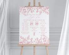  Pink Chinoiserie First Year Milestone Sign Instant Download, Elegant Pink Toile Decor for Birthday Party, French Theme Spring Birthday Party