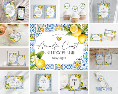 Amalfi Coast Birthday Bundle Printable Template