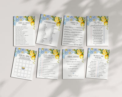 Amalfi Coast Bridal Shower Game, Printed & Shipped, Mediterranean Shower Activity
