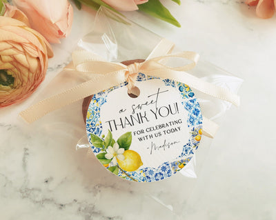 Amalfi Coast Bridal Shower Favor Tags, Printed & Shipped, Mediterranean Party Decor