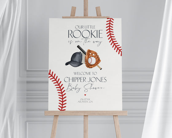 Baseball Baby Shower Mini Bundle Printable Template, Little Rookie Theme Baby Sprinkle for Boy, Little Slugger Grand Slam Co-Ed Baby Shower