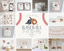  Baseball First Birthday Bundle Template, Little Rookie Theme 1st Birthday for Boy, Little Slugger Party for Grand Slam Birthday Decor