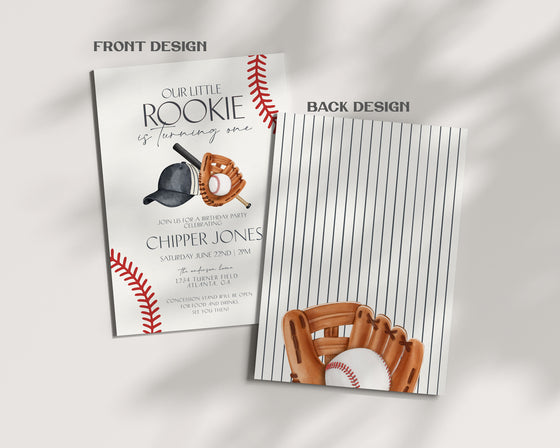 Baseball Birthday Party Mini Bundle Printable Template, Little Rookie Theme Birthday for Boy, Little Slugger Party Grand Slam Birthday Decor