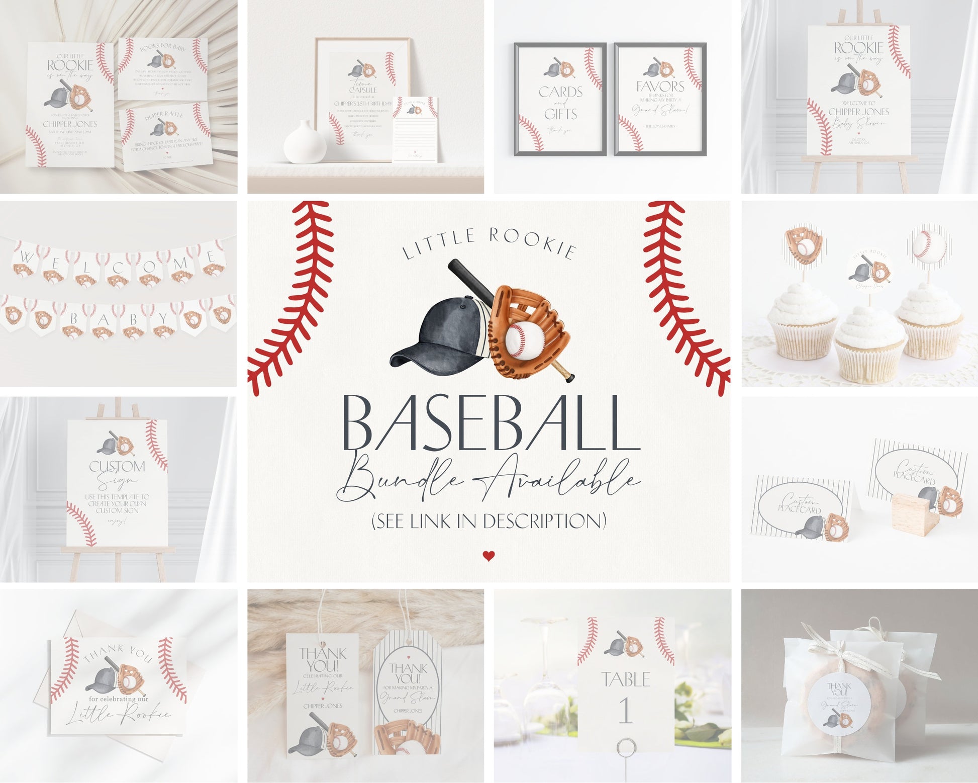 Baseball Baby Shower Welcome Sign Printable Template, Little Rookie Theme Shower for Boy, Little Slugger Sprinkle Grand Slam Co-Ed Shower