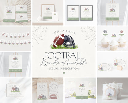 Football Baby Shower Welcome Sign Printable Template, Little All-Star Theme Shower for Boy, Little Rookie Sprinkle Touch Down Co-Ed Shower