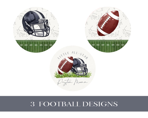 Football Cupcake Toppers Printable Template, Little All-Star Theme Birthday Party for Boy, Little Rookie Baby Shower for Touch Down Party