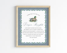  Mallard Diaper Thoughts Printable Template, Editable Lucky Duck Baby Shower Decor for Boy, Adventure Duck Hunting Shower with Blue Gingham