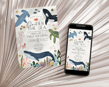  One-der The Sea First Birthday Invitation Template, Under the Sea 1st Birthday, Nautical Ocean Party Decor, Sea Life Bday Gender Neutral