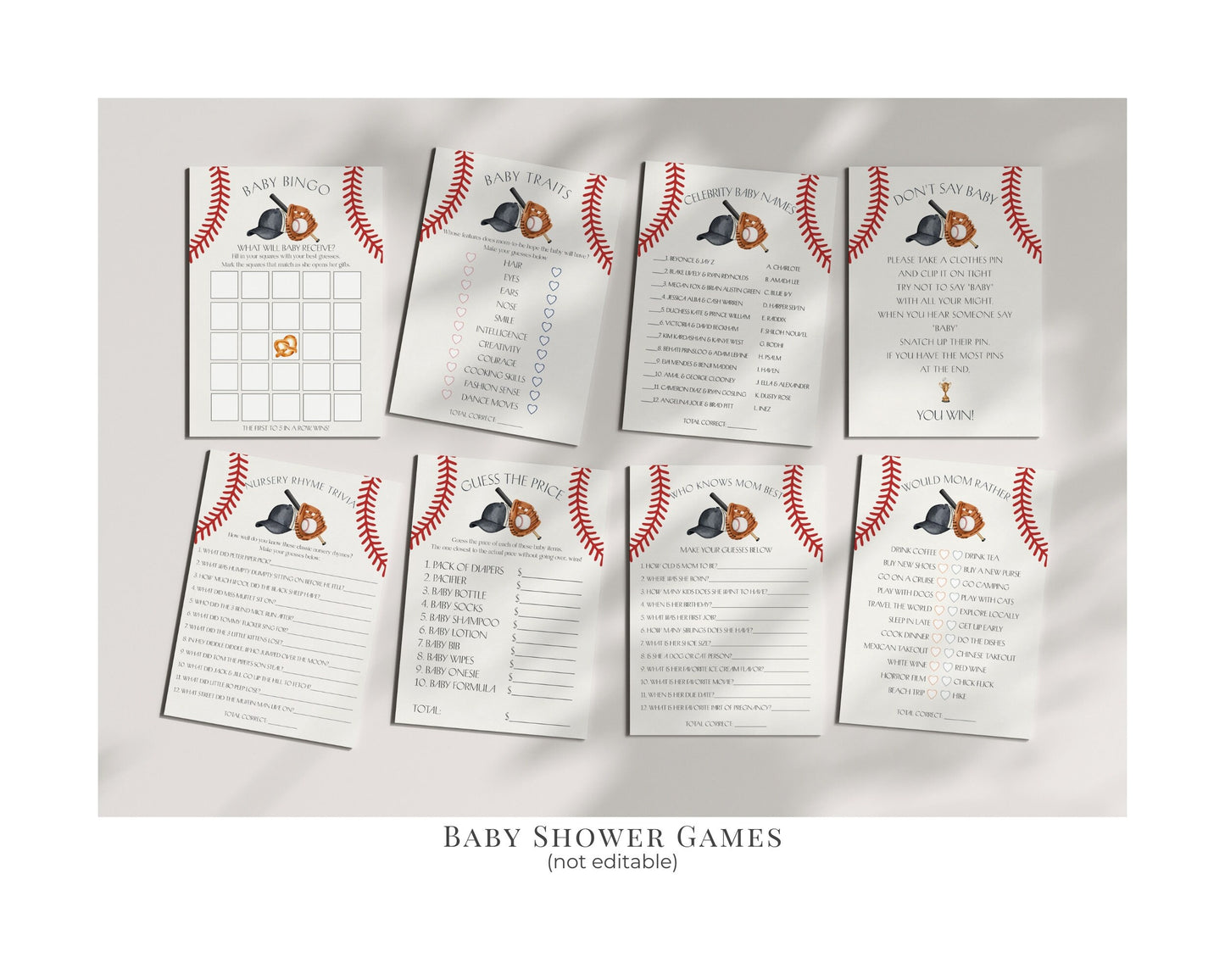 Baseball Baby Shower Bundle Printable Template, Little Rookie Theme Shower for Boy, Little Slugger Sprinkle for Grand Slam Co-Ed Baby Shower