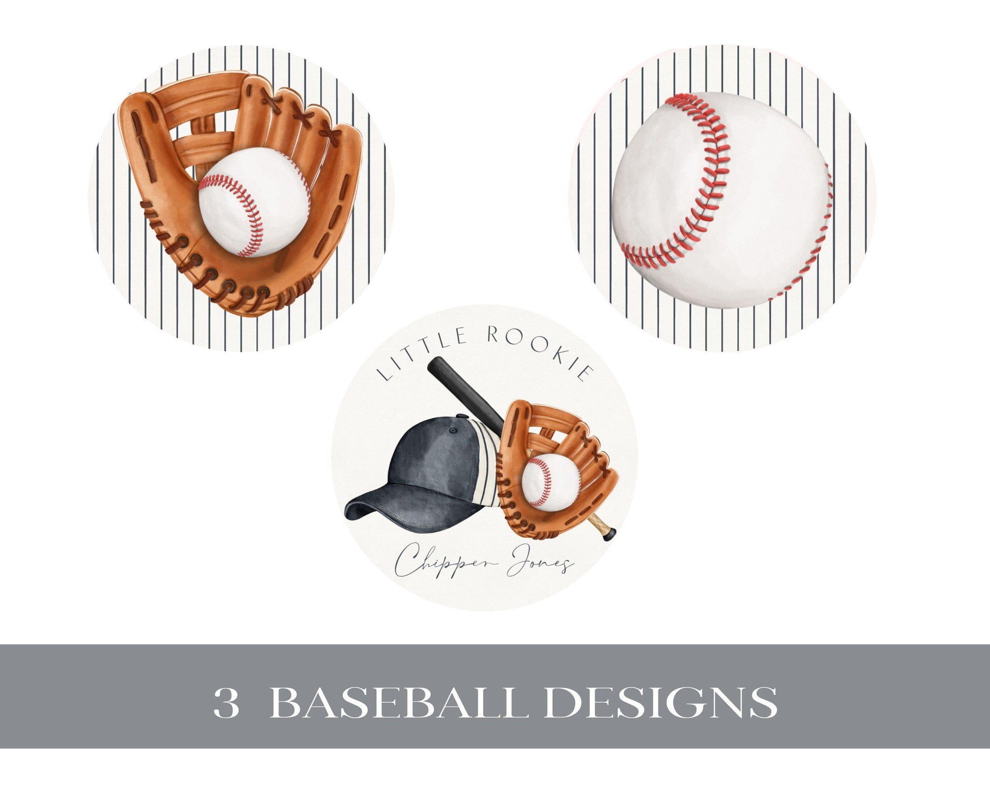 Baseball Cupcake Toppers Printable Template, Little Rookie Theme Birthday Party for Boy, Little Slugger Baby Shower for Grand Slam Party