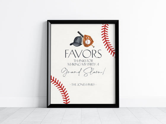 Baseball Cards and Gifts Sign and Favors Sign Template, Little Rookie Theme Boy Birthday Party Little Slugger Baby Shower Grand Slam