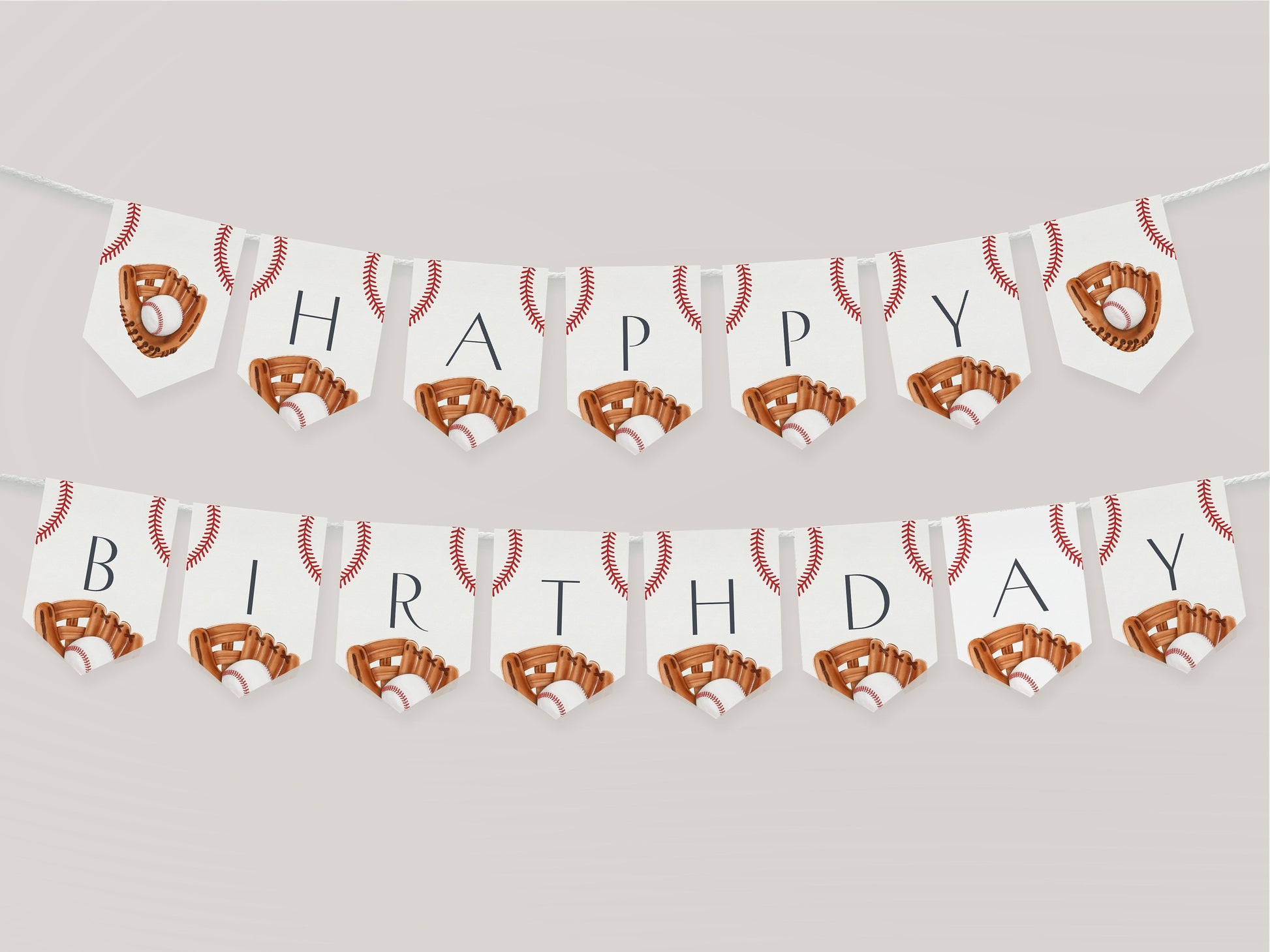 Baseball Happy Birthday Banner Printable Template, Little Rookie Theme Birthday for Boy, Little Slugger Party for Grand Slam Birthday Decor