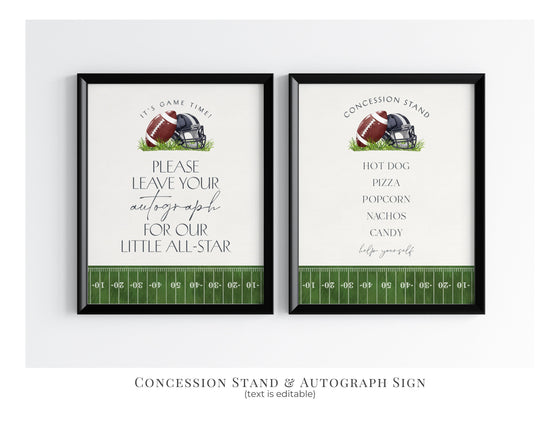 Football Baby Shower Bundle Printable Template, Little All-Star Theme Shower for Boy, Little Rookie Sprinkle for Touchdown Co-Ed Baby Shower