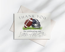  Football Thank You Card Printable Template, Little All-Star Theme Birthday Party for Boy, Little Rookie Baby Shower for Touch Down Party