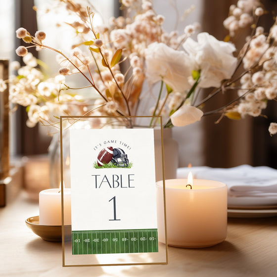 Football Banquet Table Number Printable Template, Little All-Star Theme Birthday Party for Boy, Little Rookie Baby Shower Touchdown Party