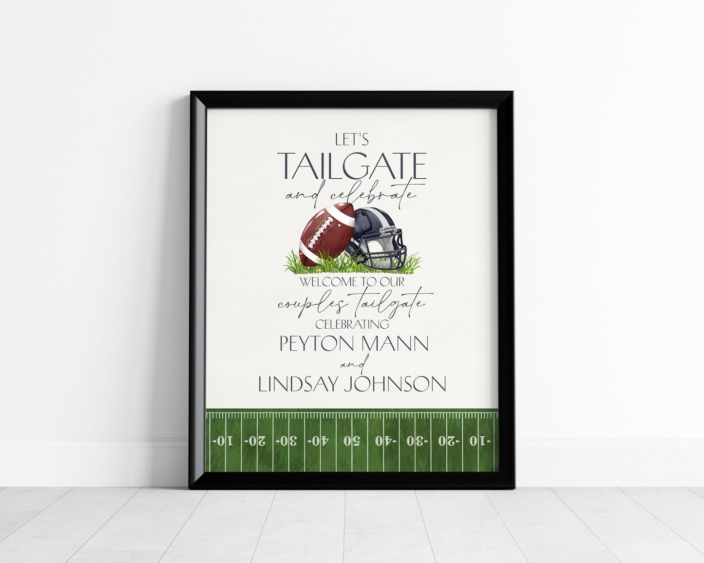 Football Couples Shower Welcome Sign Printable Template, Tailgate and Celebrate Coed Bridal Shower, Countdown to Kickoff Engagement Tailgate