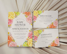  Citrus Floral Baby Shower Invitation Printable Template, Little Cutie Baby Sprinkle for Summer Baby Shower, Gender Neutral Florida Decor