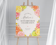  Citrus Floral Birthday Welcome Sign Printable Template, Little Cutie Coastal Party Decor for Summer Tropical Birthday Party Decor