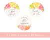 Citrus Floral Bridal Shower Cupcake Toppers Printable Template, Main Squeeze Bridal Brunch for Summer Bridal Shower, Florida Bridal Shower