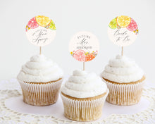  Citrus Floral Bridal Shower Cupcake Toppers Printable Template, Main Squeeze Bridal Brunch for Summer Bridal Shower, Florida Bridal Shower