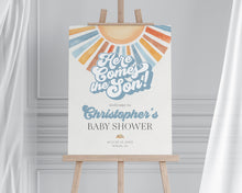  Here Comes The Son Baby Shower Welcome Sign Printable Template, Sunshine Baby Sprinkle Decor for Boy Baby Shower, Little Ray of Sonshine