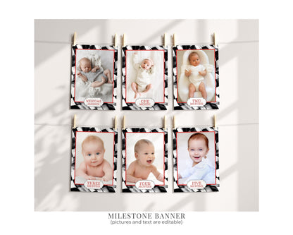 Red Race Car First Birthday Bundle Template, instant download fast one 1st birthday bundle for boy, Racing Retro Vintage Car Birthday