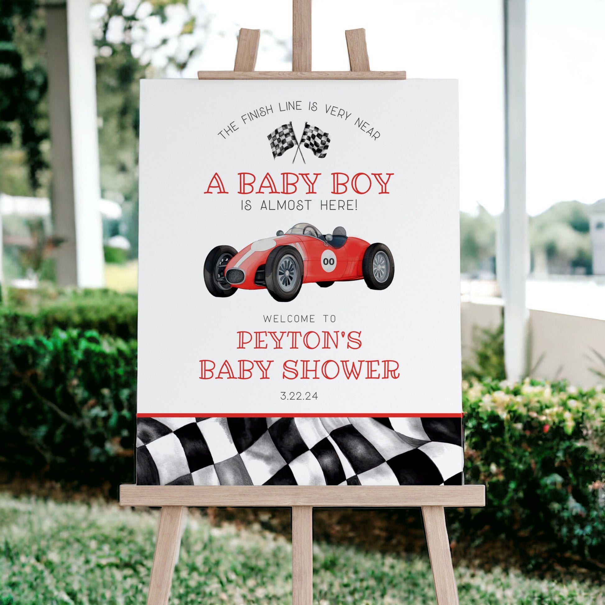 Red Race Car Baby Shower Welcome Sign Template – Wilde Peach Party red-race-car-baby-shower-welcome-sign-template-wilde-peach-party