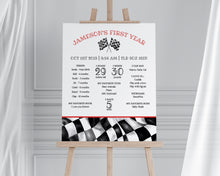  Red Race Car First Year Milestone Sign Instant Download, Little Racer is a Fast ONE First Birthday Milestone Sign Boy Birthday, Printable