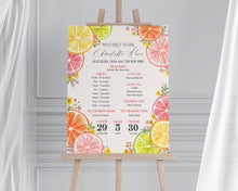  Citrus Floral My First Year Milestone Sign Printable Template, Little Cutie Coastal 1st Birthday Party Decor for Summer Tropical Bday Party