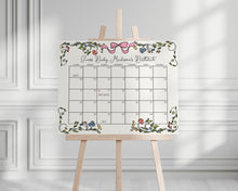  Whimsical Floral Baby Shower Guess the Date Game Template, Hand Drawn Baby Sprinkle for Girl, Retro French Garden Party, Illustrated Doodle