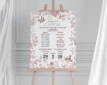  Fall Toile First Year Milestone Sign Template, Burgundy Chinoiserie 1st Birthday Party for September October Bday French Toile De Jouy