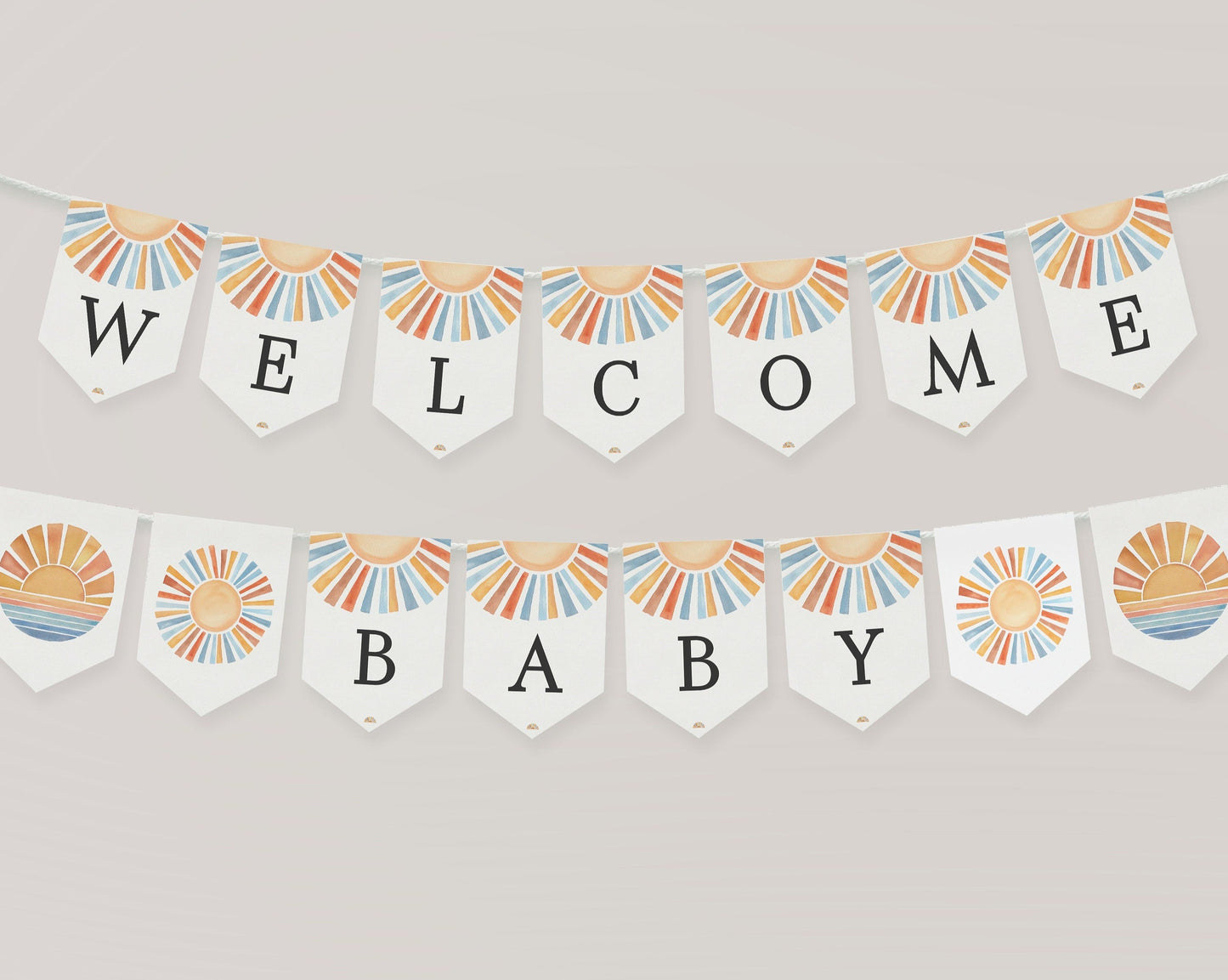 Here Comes The Son Baby Shower Banner Printable Template, Sunshine Baby Sprinkle Decor for Boy Baby Shower, Little Ray of Sonshine Party