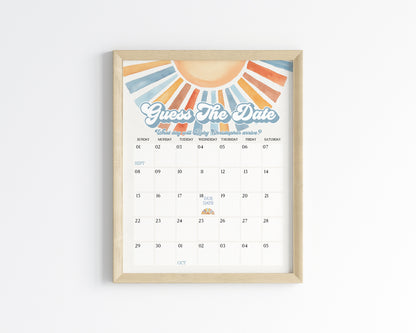 Here Comes The Son Baby Shower Guess the Date Game Template, Sunshine Baby Sprinkle Decor for Boy Baby Shower, Little Ray of Sonshine Party