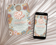  Eight is a Vibe Groovy Floral 8th Birthday Invitation Template, retro eighth birthday party invite for 70s disco party for girl