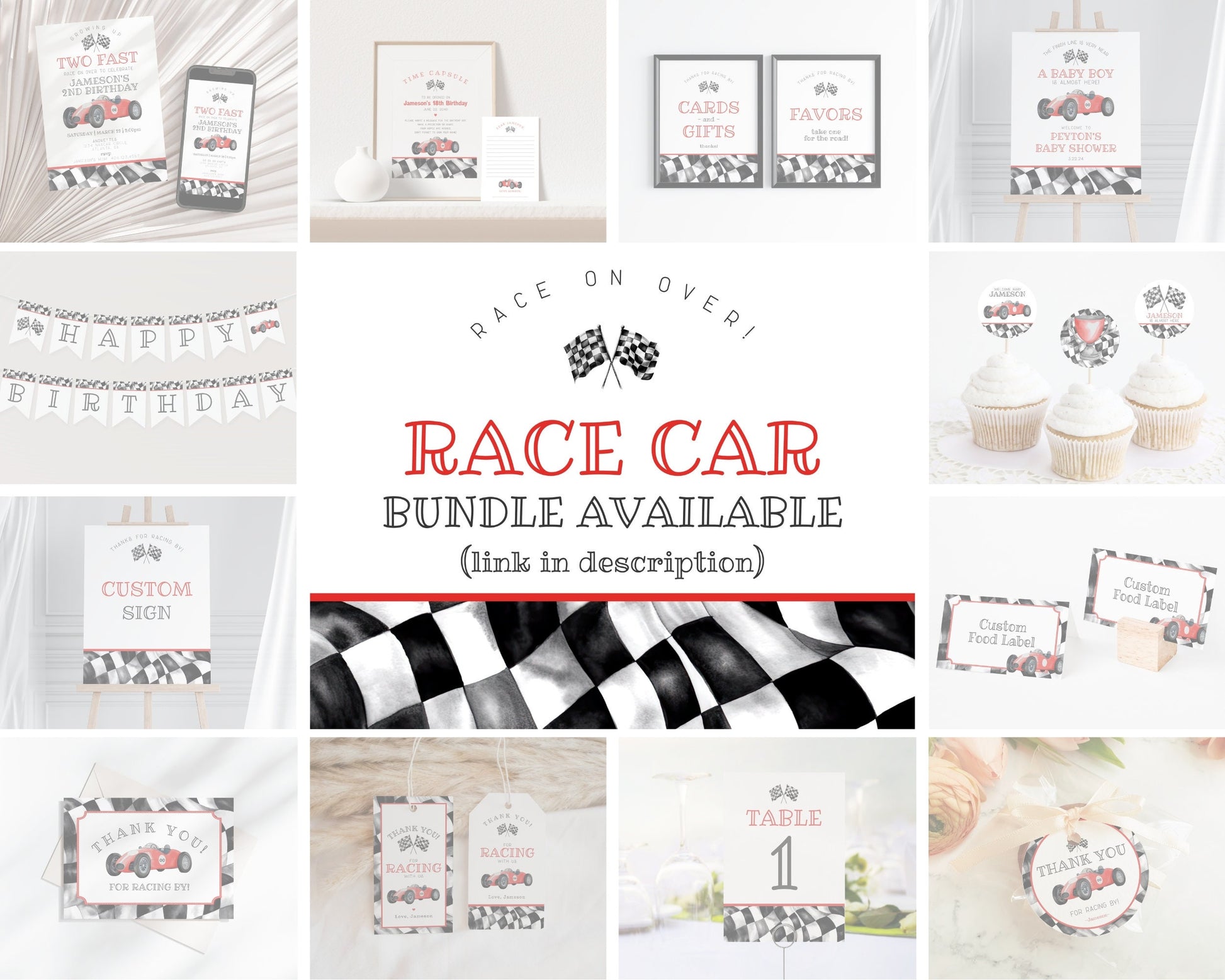 red-race-car-2nd-birthday-cupcake-toppers-printable-template-wilde-peach-party for Free Printable Race Car Food Labels Red Race Car 2nd Birthday Cupcake Toppers Printable Template – Wilde Peach Party for Free Printable Race Car Food Labels