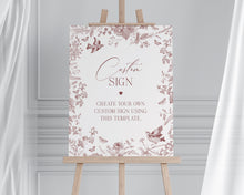  Fall Toile Custom Sign Printable Party Decor for Baby or Bridal Shower, Burgundy chinoiserie decor September October French Toile De Jouy