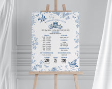  Blue Toile De Jouy Pumpkin First Year Milestone Sign Template, Fall Chinoiserie 1st Birthday Party for September October Bday French Theme