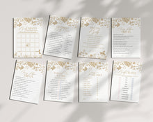  Gold Toile De Jouy Baby Shower Games Printable Template, Gold Vintage Chinoiserie Baby Sprinkle Decor Ornate French Country Regency Party
