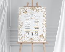  Gold Toile De Jouy First Year Milestone Sign Template, Vintage Gold Chinoiserie 1st Birthday for French Country Regency Toile Party Decor