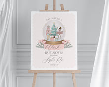  Pastel Pink Nutcracker Baby Shower Welcome Sign Template, dark skin tone ballerina christmas winter wonderland baby shower sugar plum fairy