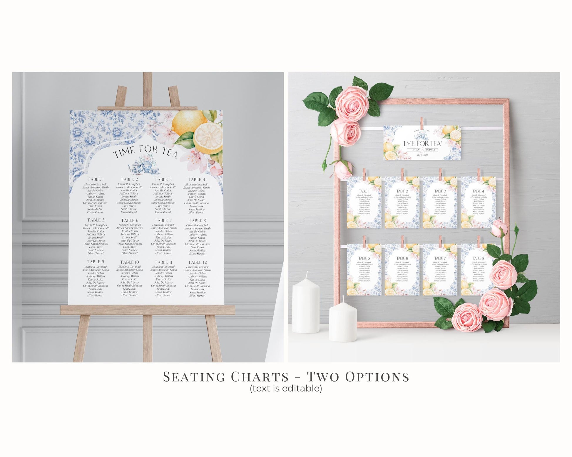 Blue Chinoiserie Tea Birthday Bundle Printable Template, High Tea Party Girl Birthday Par-tea, Blue Willow English Garden Party Blue Toile