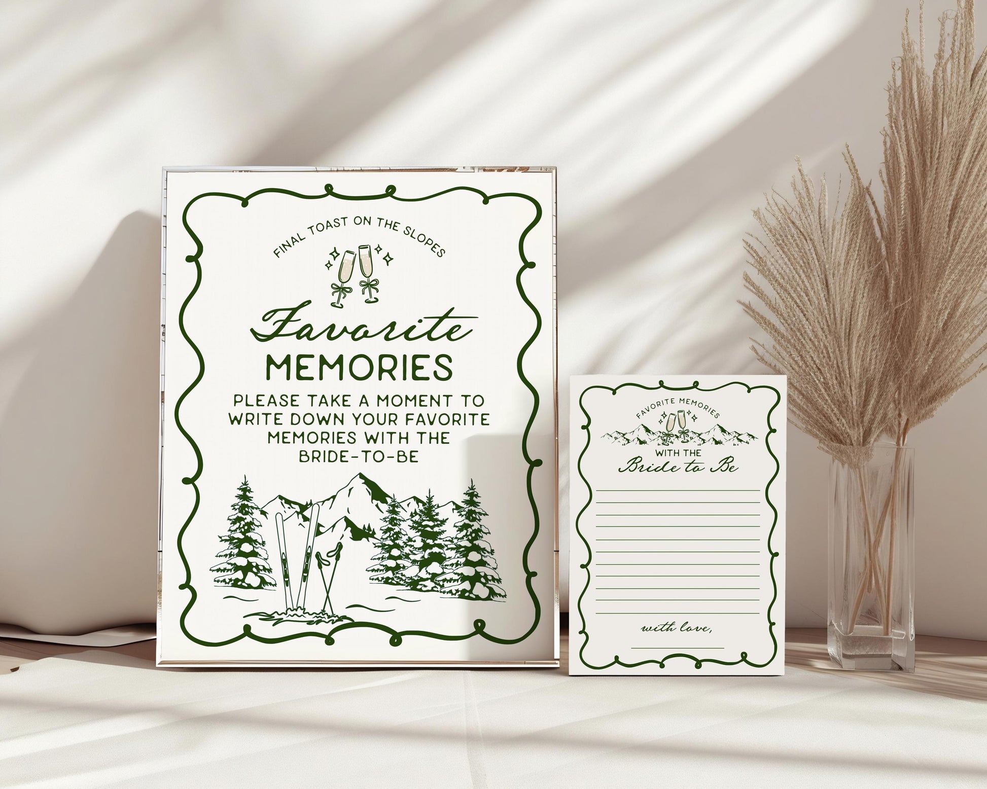 Last Toast on the Slopes Bachelorette Bundle Template, Final Toast Aspen Ski Bach Winter Resort Girls Trip Park City Vail Before Veil WP1014