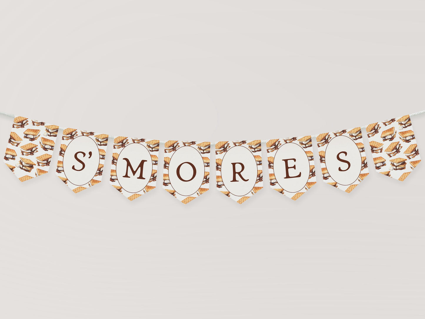 S'more Fall Bonfire Smores Bar Banner Template, Campfire Couples Bridal Shower, Gender Neutral Backyard Smore to Love Baby Sprinkle WP1012