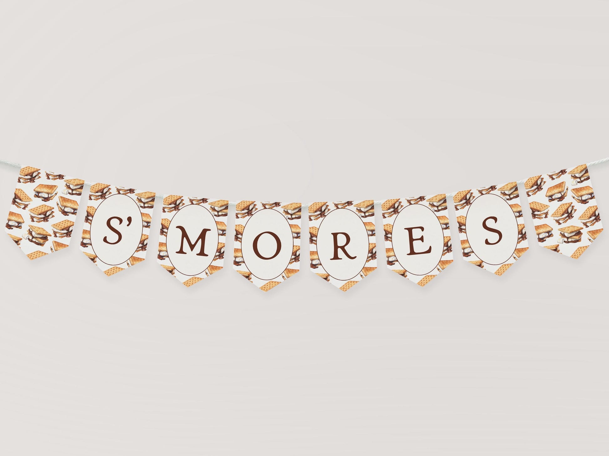 S'more Fall Bonfire Smores Bar Banner Template, Campfire Couples Bridal Shower, Gender Neutral Backyard Smore to Love Baby Sprinkle WP1012