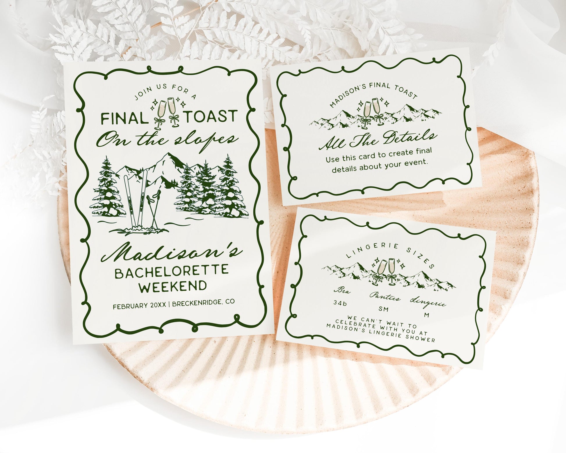 Last Toast on the Slopes Bachelorette Bundle Template, Final Toast Aspen Ski Bach Winter Resort Girls Trip Park City Vail Before Veil WP1014